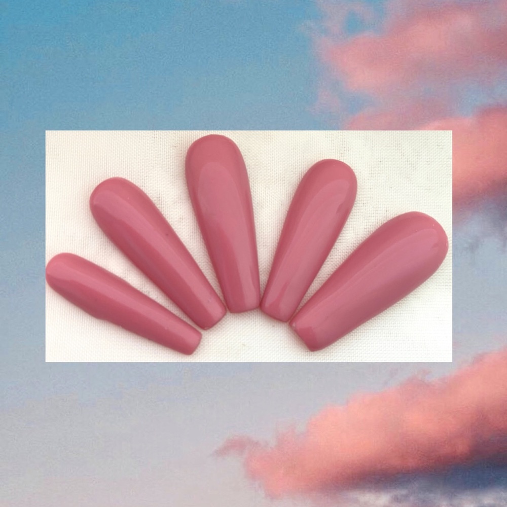 DIY pink mauve press on nails